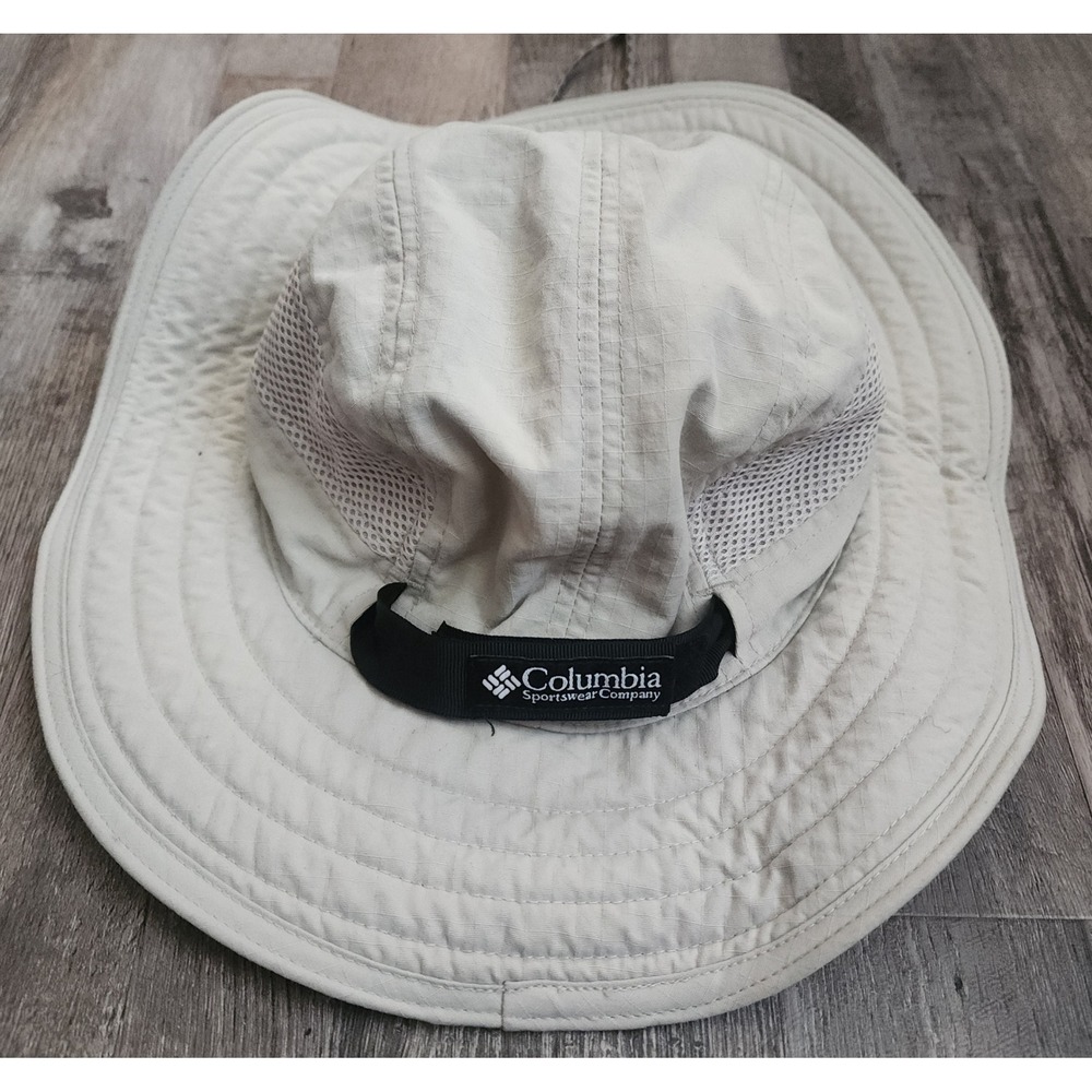 Columbia Bora Bora Booney Hat Unisex O/S Beige Wide Brim Mesh Vent Sun Hiking